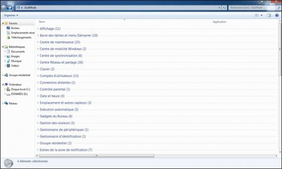 le godmode ou panneau de configuration en mode expert sur windows 7 1