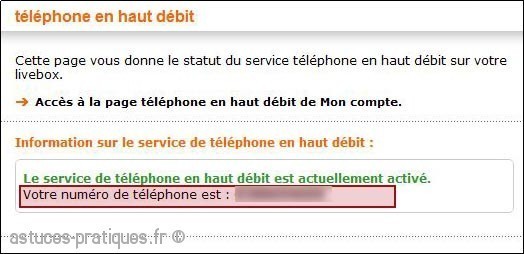 trouver le numero de telephone de la livebox mini 1