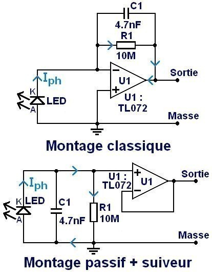 utiliser une led comme photodiode montage 1 utiliser une led comme photodiode montage 1