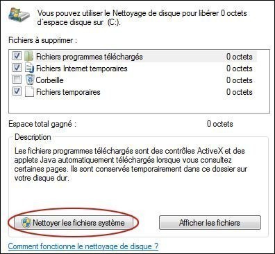 supprimer les points de restauration sur windows 7 3