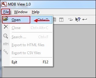 comment ouvrir un fichier mdb