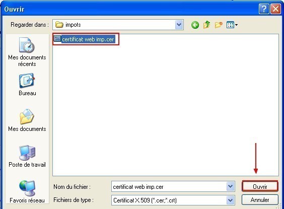 ajouter un certificat sous internet explorer 8 0 5