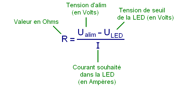 led et calcul de la resistance serie 6