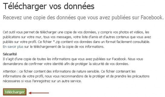 sauvegarder ses donnees de profil facebook 2