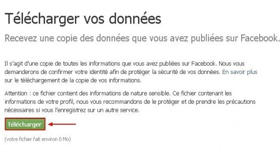 sauvegarder ses donnees de profil facebook 8