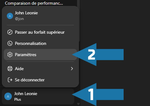 Aller dans les paramètres de chatgpt via votre profil