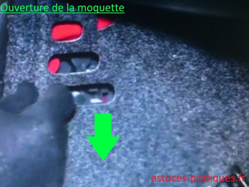 Écartement de la moquette 