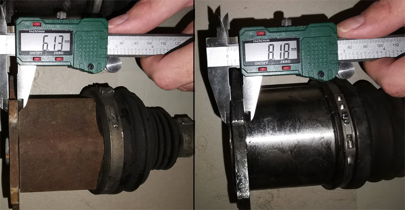 Comparaison de la taille des platines des cardans stark et ceux de la marque origine meyle