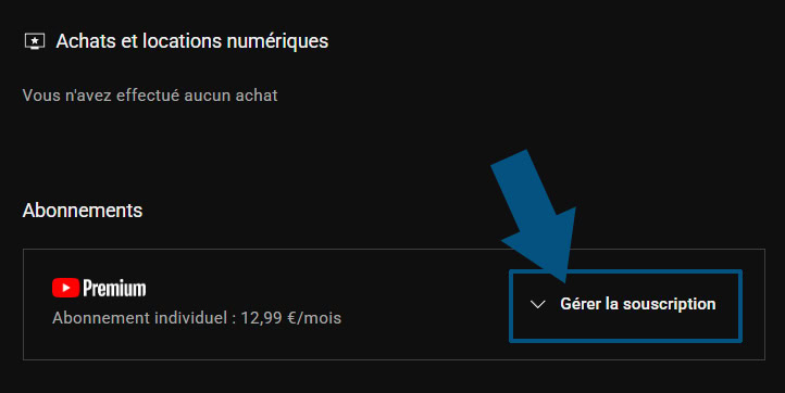 Gérer la souscription de YouTube Premium