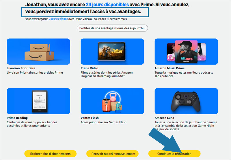 Résiliation immédiate Amazon Prime sans perdre les avantages