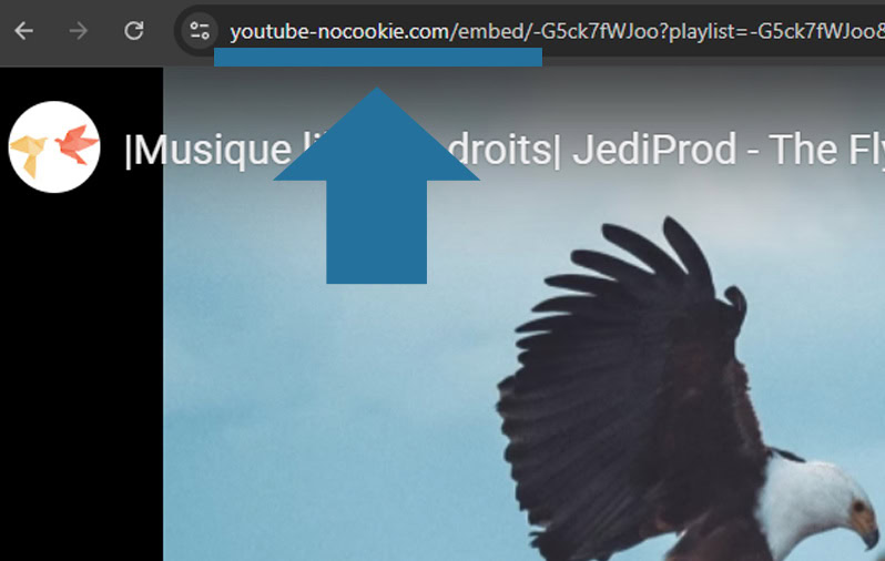 Une vidéo sur Youtube et sans publicité avec la fenêtre gratuite nocookie