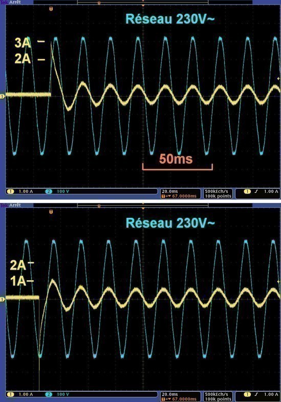 Consommation d’une ampoule halogène/incandescence au démarrage