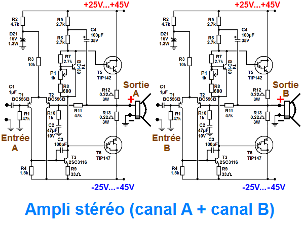 Schéma pour bridger un ampli stéréo - Astuces Pratiques